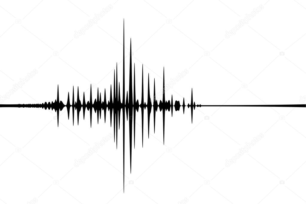 Seismic earthquake activity record on white background