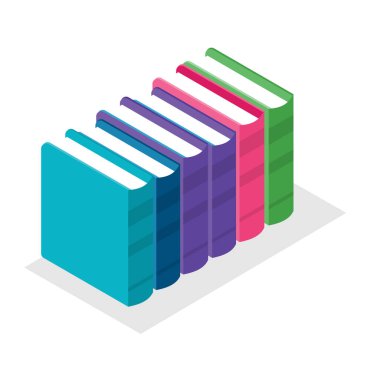 İzometrik kitap simgesi. Düz stil vektör çizim.