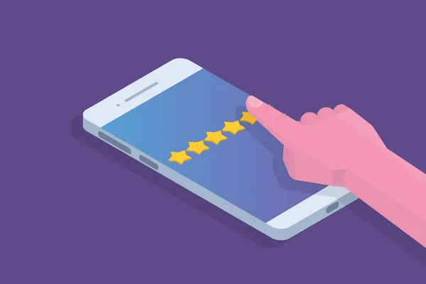 Customer Review Usability Evaluation Opinie Rating System Isometric Concept Ilustracja — Wektor stockowy