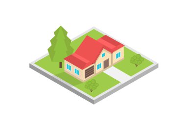 Bir harita izometrik kavram müesseseden. Vektör çizim