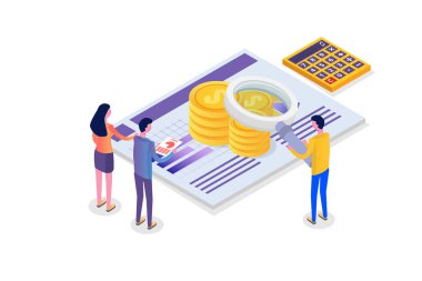 Finansal Yönetim, sınav, denetim karakterleri ile izometrik kavramı. Şirket vergi ve hesap. 