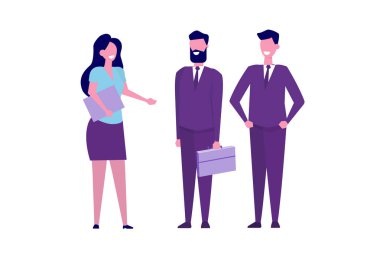 Başarılı iş takım. İş arkadaşı, ofis çalışanları veya çalışma işadamları grubu. Vektör illustratio