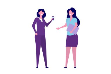  İş arkadaşı, ofis çalışanları veya çalışma işadamları grubu. Vektör illustratio