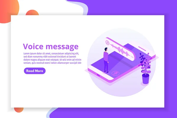 Voice Messages Isometric Event Notification Vector Illustration — Stock Vector