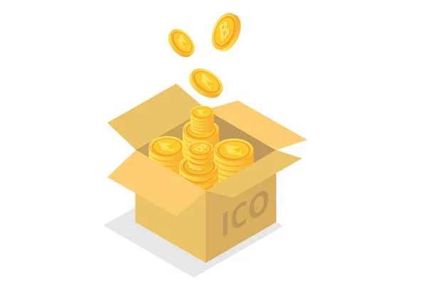 Ico Koncepció Eredeti Érme Kínál Vektoros Illusztráció — Stock Vector