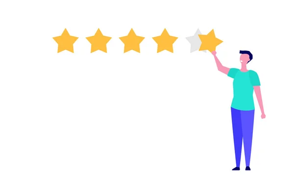 快乐客户 用户反馈评论概念向量例证平面样式 — 图库矢量图片