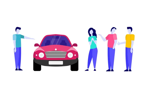 Car Sharing Transport Renting Service Concept Vector Illustration — Stock Vector