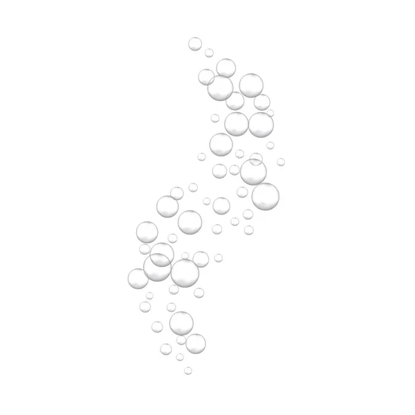 泡腾水在白色背景上起泡 汽水闪耀 — 图库矢量图片