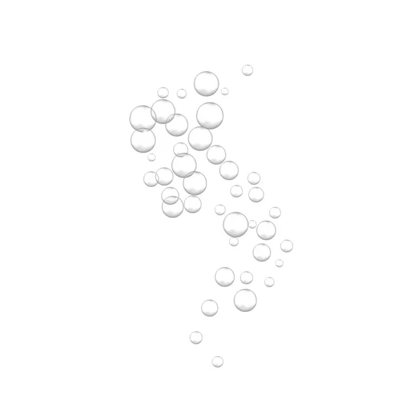 Šumivý Vodou Šumící Bubliny Bílém Pozadí Šumivý Jiskří — Stockový vektor