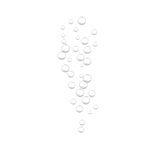 Ефективні Водяні Бульбашки Білому Тлі Фізичні Блискітки — стоковий вектор