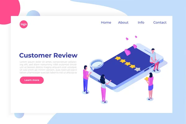 Usability Evaluation Feedback Rating System Isometric 콘셉트 일러스트 — 스톡 벡터