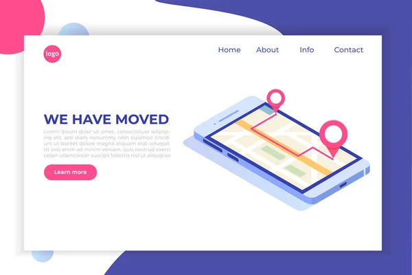 Wir Sind Umgezogen Haben Das Isometrische Konzept Der Adresse Die — Stockvektor