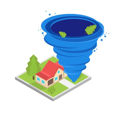 Kasırga Kasırgası, kasırga, tayfun biyometrik konsepti. Vektör çizimi