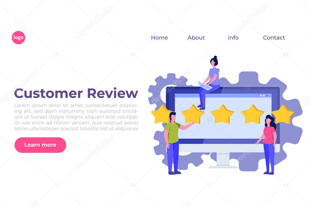 Customer review, Feedback consumer  flat style vector concept. P