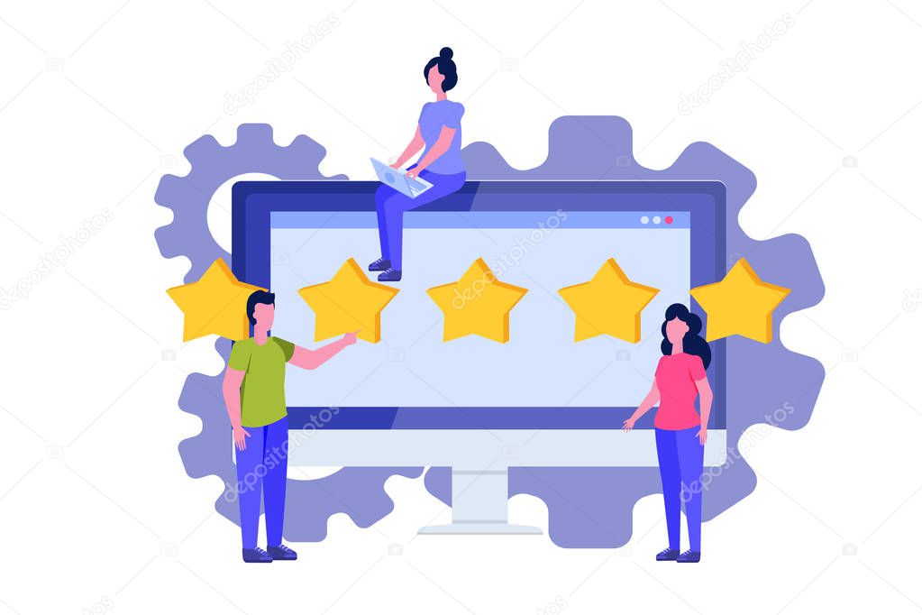 Customer review, Feedback consumer  flat style vector concept. P