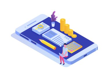 Vergi online isometrik kavramı ödeyin. Muhasebeci çalışma alanı öğeleri.
