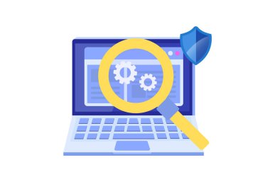 Yazılım veya uygulama düz vektör kavramı. Hata ayıklama geliştirme