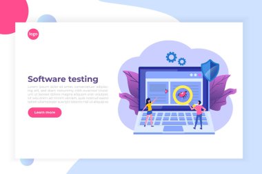 Yazılım veya uygulama düz vektör kavramı. Hata ayıklama geliştirme