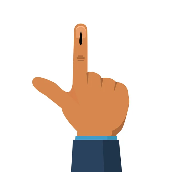 Ręka z znakiem głosowania Indii. Ilustracja wektorowa — Wektor stockowy