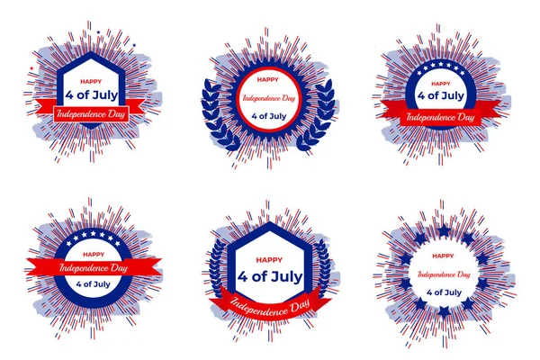 Le 4 juillet. Joyeux logo de la fête de l'indépendance. Illustration vectorielle . — Image vectorielle