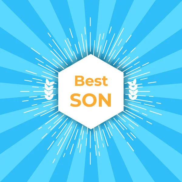 Emblema para la mejor familia. El mejor hijo. Ilustración vectorial . — Vector de stock