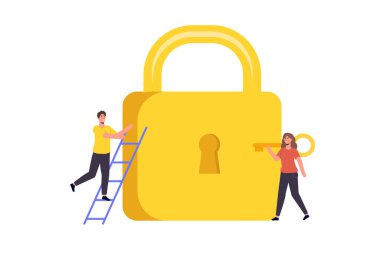 Kurtuluş, borç ve finansal özgürlük kavramı. Vektör illüstrasyonu.