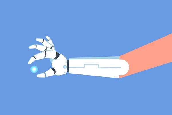 Bionic Arm Eller Robot Mekanisk Hand Protes Koncept Vektor Isolerad — Stock vektor