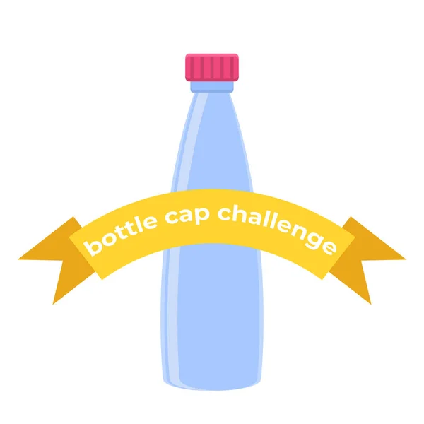 Herausforderung Flaschenverschluss Vektorflache Illustration — Stockvektor