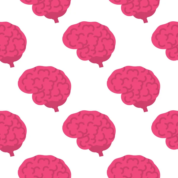 Menselijke Hersenen Naadloos Patroon Vector Illustratie — Stockvector