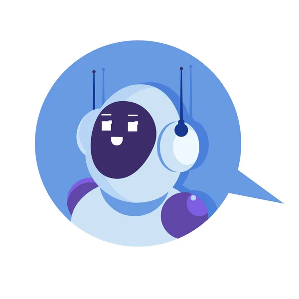 Concept Chatbot Service Client Android Dialogue Intelligence Artificielle Illustration Vectorielle — Image vectorielle