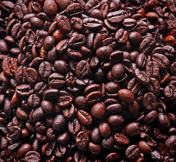 Koffie Granen Geroosterd Italiaanse Stijl Achtergrond Textuur Rechtenvrije Stockfoto's