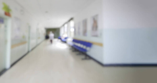 Размытый размытый вид внутреннего коридора и приемной детской больницы - Нечеткий фон на фоне интерьера медицинского учреждения - Крытое здание больницы
