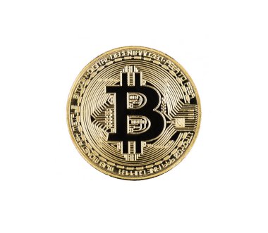 bitcoin üzerinde beyaz izole