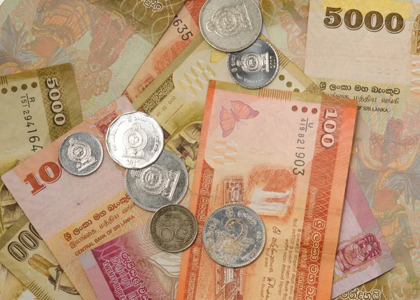 Sri Lankas Banknoten Rupien Und Cents Schließen — Stockfoto