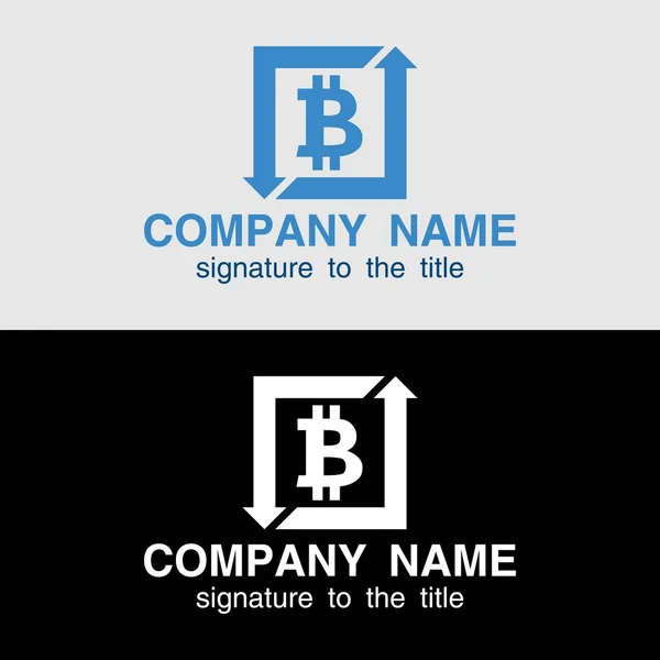 Concepto Bitcoin Cambio Criptomoneda Ejemplo Diseño Logotipo Signo Luz Sobre — Vector de stock