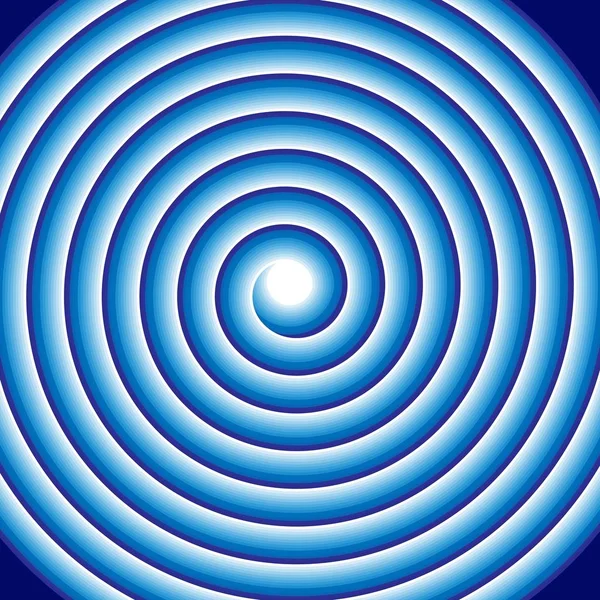 Hypnotiska Blå Spiral Abstrakt Synvilla Spole Virvel Cirkulärt Mönster Bakgrund — Stock vektor