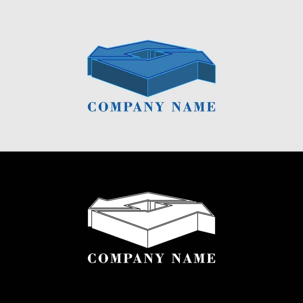 Kék Nyilak Formák Logo Ikon Absztrakt Design Tárgy Projekt Vagy — Stock Vector