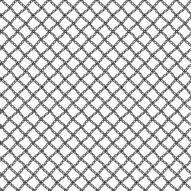 Basit sorunsuz Dantel örgü döngüler. Beyaz bir arka plan üzerinde siyah yinelenen desen. Vektör çizim