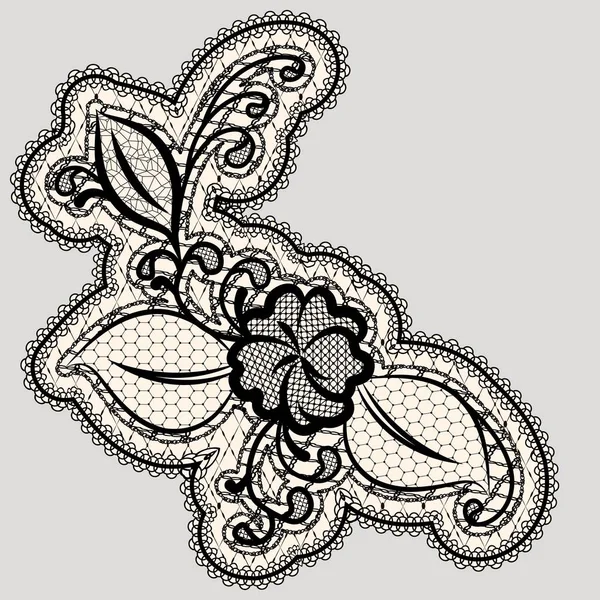 Fleur Dentelle Brodée Détail Décor Mariage Illustration Vectorielle — Image vectorielle