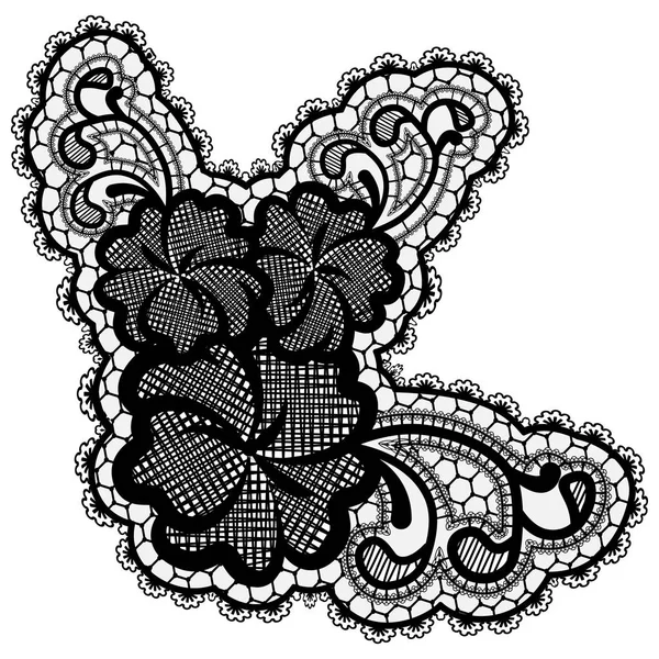 Luxe Fleur Dentelle Isolée Sur Fond Clair Illustration Vectorielle — Image vectorielle