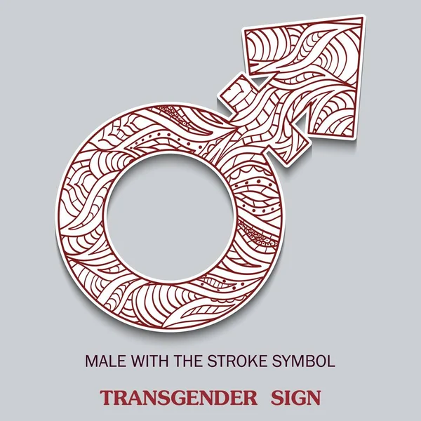 Homme Avec Siymbol Avc Pour Transgenre Est Signe Sexualité Transgenre — Image vectorielle