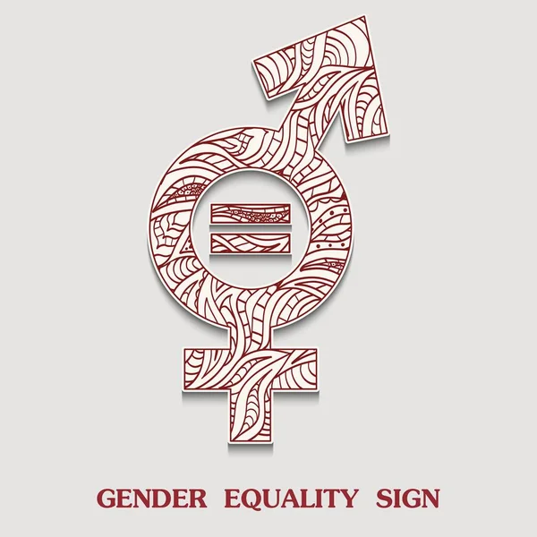 Symbole Égalité Des Sexes Est Signe Équité Sexuelle Avec Modèle — Image vectorielle