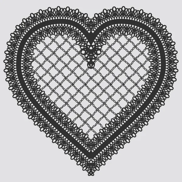 Lace Element Vorm Van Een Hart Vectorillustratie — Stockvector