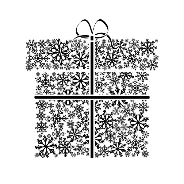 概念冬季销售 由雪花制成的礼品盒 向量例证 — 图库矢量图片