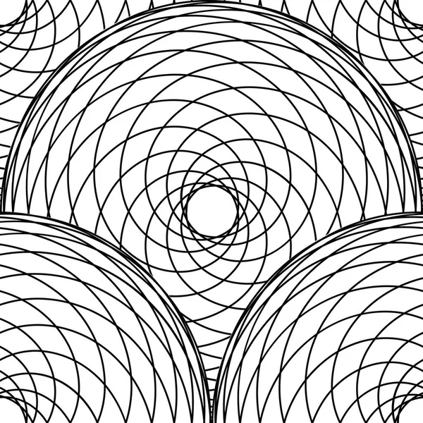 Spirographic Çizgiler Kesişim Ile Soyut Geometrik Desen Şık Tek Renkli — Stok Vektör