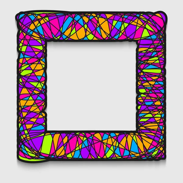 Frame Fashionable Art Graphics Style Stylish Geometric Wavy Lines Pattern — Stock Vector