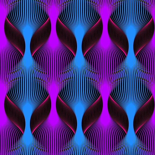 Ultraviolette Linien Nahtloses Muster Hintergrund Mit Glühendem 80Er Jahre Retro — Stockvektor