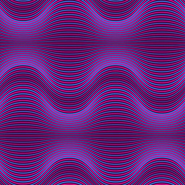 Темно-фиолетовый абстрактный геометрический фон с линиями смешения. Ультрафиолетовый бесшовный узор с волнами. Векторная иллюстрация

