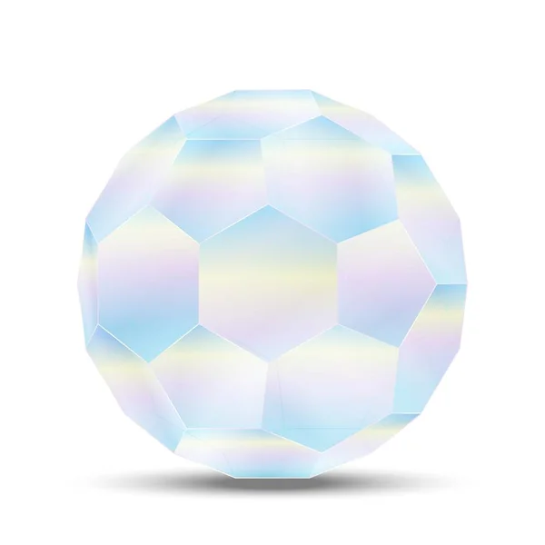 ホログラフィック幾何学的形状。体積ネオン球。透明性の効果. — ストックベクタ