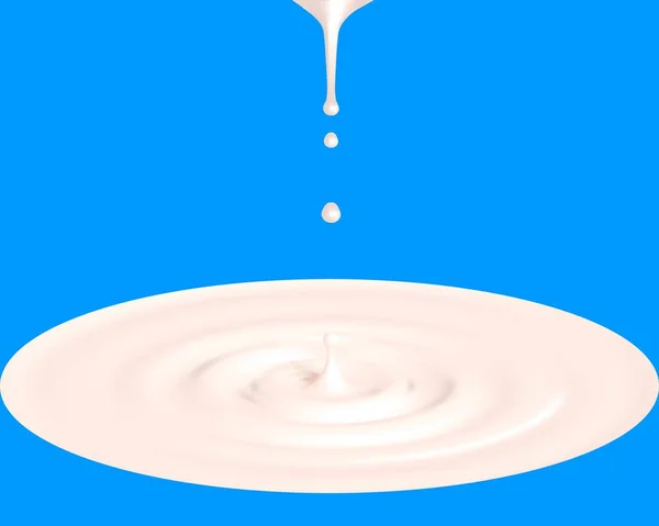 Circles on the milk from dripping liquid. White cream or yoghurt icing drops. Realistic milk drops. Yogurt whirlpool. Mayonnaise droplet. — Stock Vector